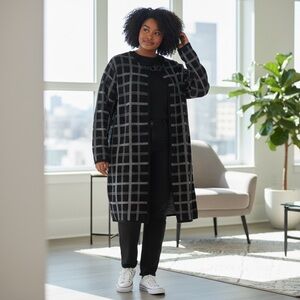 Kasper Black & White Plaid Jacket / Tunic – Size 2X